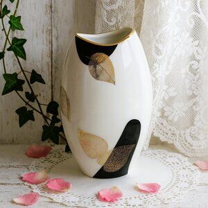 Winterling Bud Vase Gilded Leaves Goldblatt Vintage Porcelain